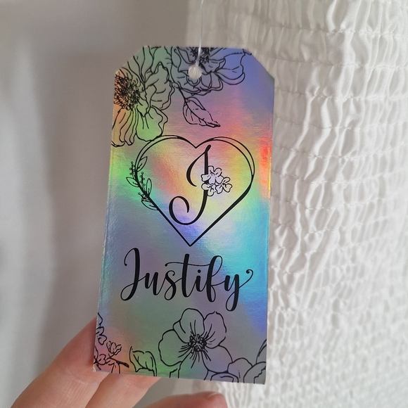 J For Justify Womens Dress White Strapless Smocked Tiered Ruffle Stiff Bodice XL - Picture 6 of 10